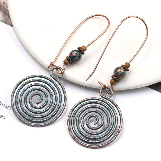 Creative Disc Hollow Alloy Big Earrings-Jewearrings