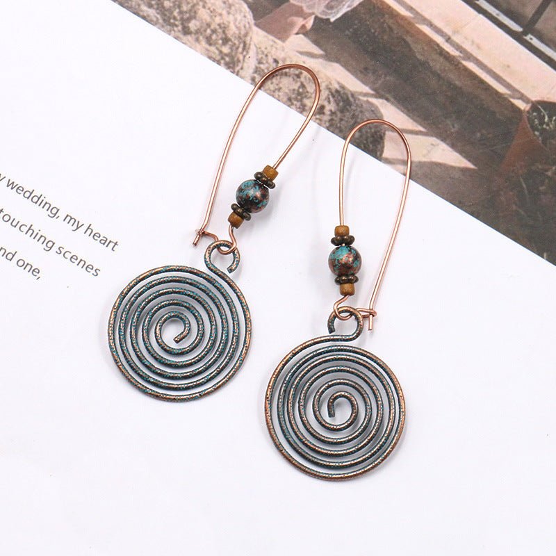 Creative Disc Hollow Alloy Big Earrings-Jewearrings