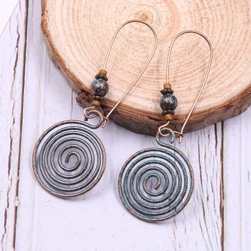 Creative Disc Hollow Alloy Big Earrings-Jewearrings