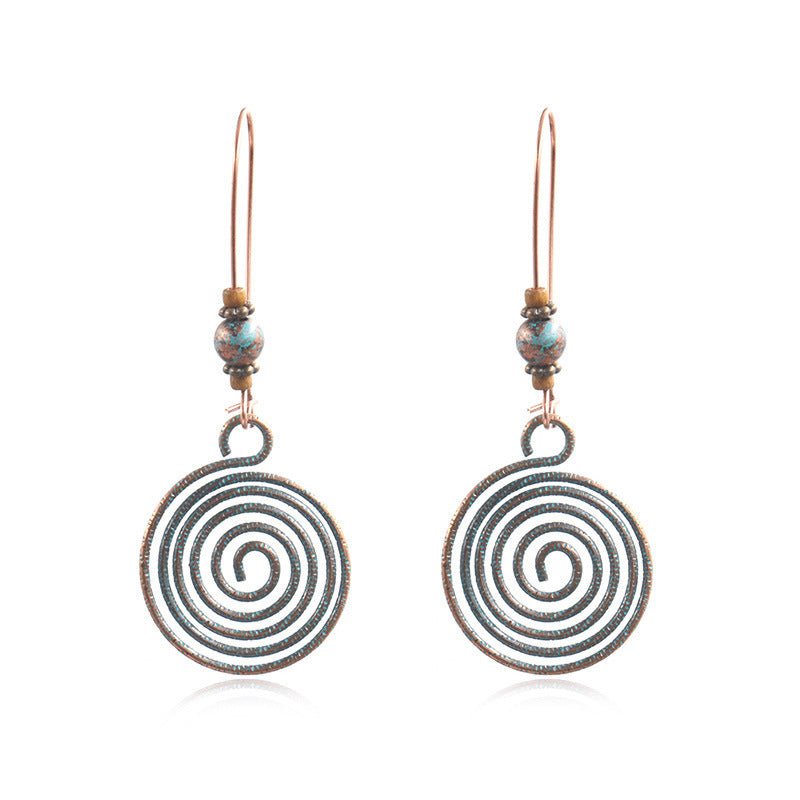 Creative Disc Hollow Alloy Big Earrings-Jewearrings