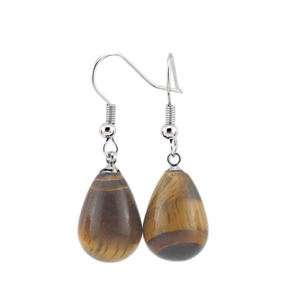 Creative Drop-shaped Gem Crystal Rough Stone Earrings-Jewearrings