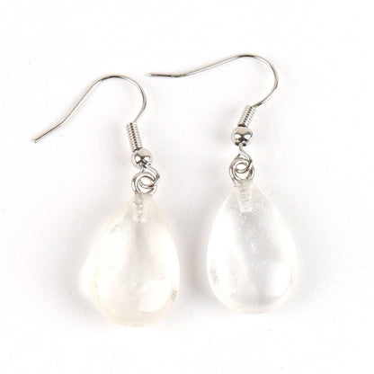 Creative Drop-shaped Gem Crystal Rough Stone Earrings-Jewearrings