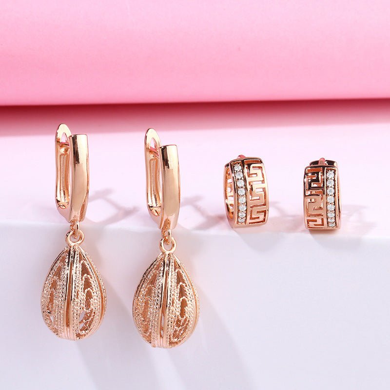 Creative Earrings Rose Gold Chinese Style Earrings-Jewearrings