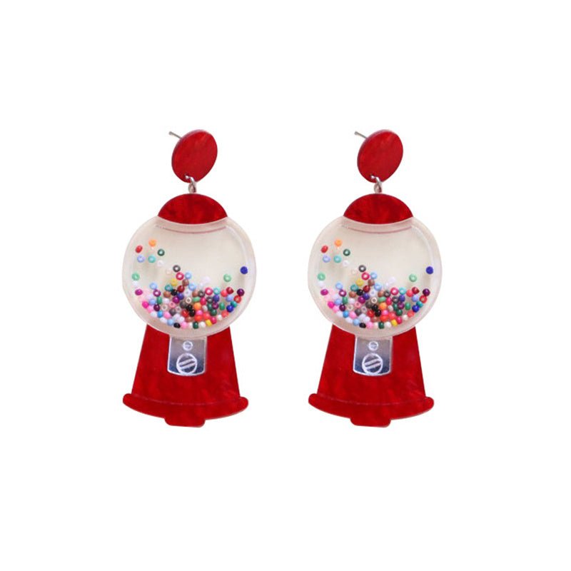 Creative Exaggerated Three-dimensional Gashapon Machine Earrings Acrylic-Jewearrings