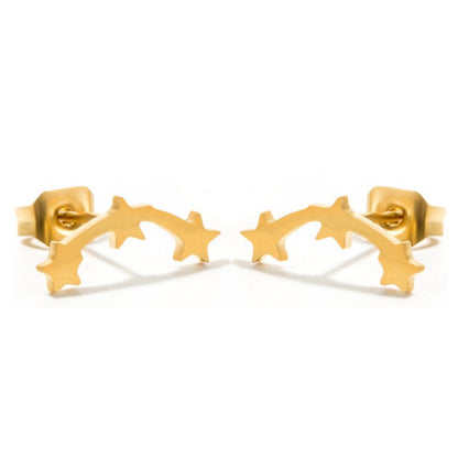 Creative five-pointed star gold and silver earrings-Jewearrings