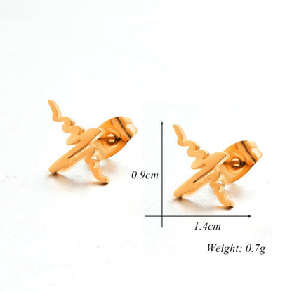 Creative Heart Rate Gold And Silver Stud Earrings-Jewearrings