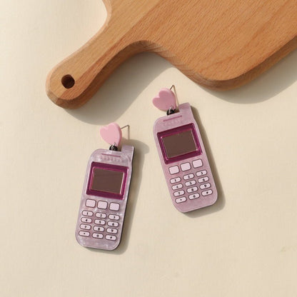 Creative New Acrylic Mobile Phone Earrings-Jewearrings