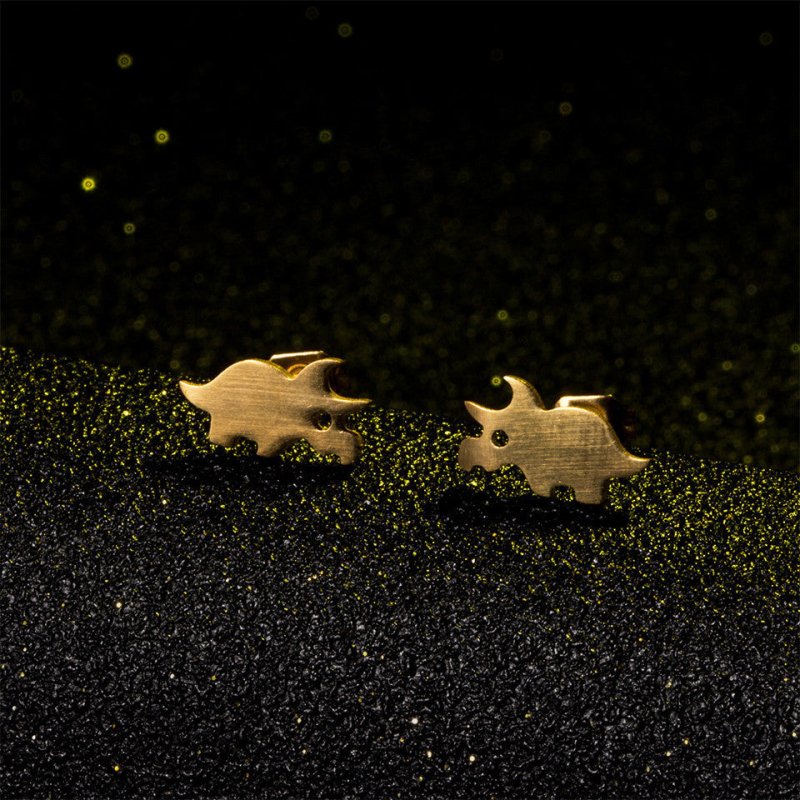 Creative Personality Animal Rhino Gold Earrings-Jewearrings