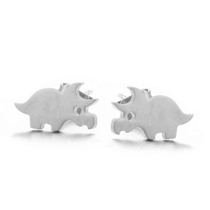 Creative Personality Animal Rhino Gold Earrings-Jewearrings