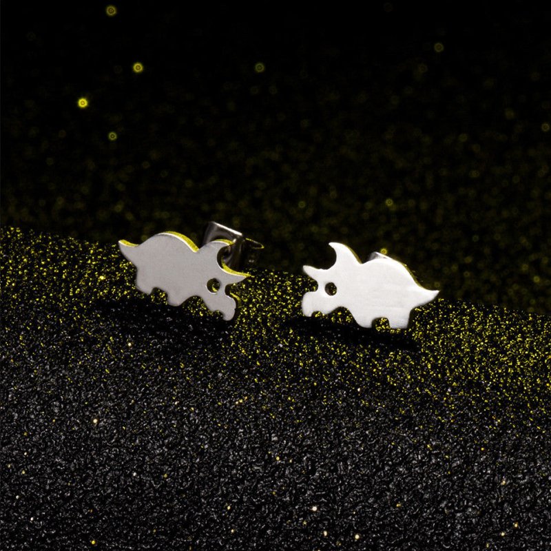 Creative Personality Animal Rhino Gold Earrings-Jewearrings