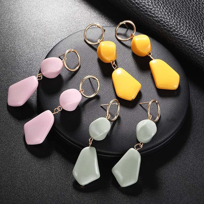 Creative Retro Pop Acrylic Long Earrings-Jewearrings