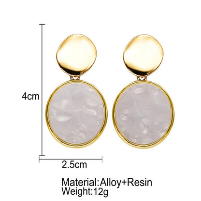 Creative Retro Simple Sequined Acrylic Earrings For Women-Jewearrings