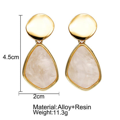 Creative Retro Simple Sequined Acrylic Earrings For Women-Jewearrings