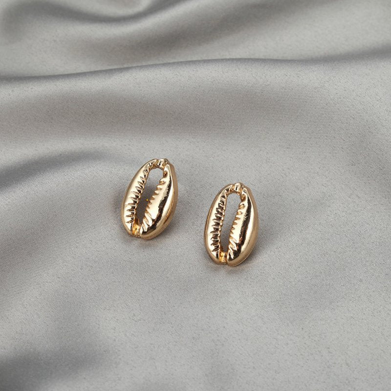 Creative Simple Personality Alloy Shell Earrings-Jewearrings