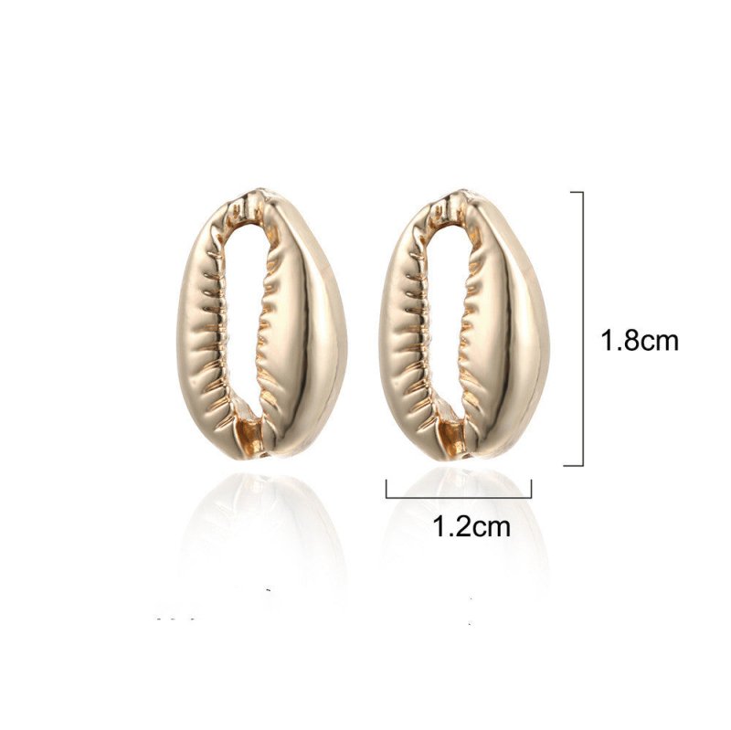 Creative Simple Personality Alloy Shell Earrings-Jewearrings