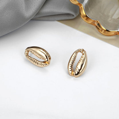 Creative Simple Personality Alloy Shell Earrings-Jewearrings