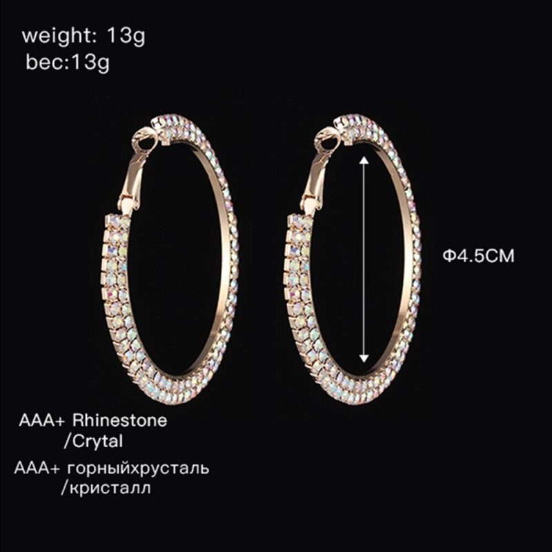 Creative Sparkling Diamond Ladies Full Diamond Round Big Earrings-Jewearrings