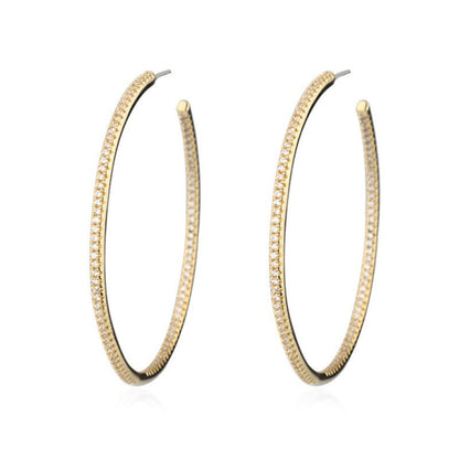 Creative Sparkling Zircon Hoop Earrings-Jewearrings