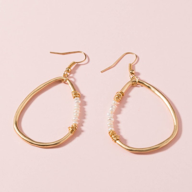 Creative Street Shooting Gold Earrings-Jewearrings