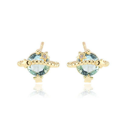 Creative XINGX Earrings Ins 18K Gold Zircon Cute Style Earrings-Jewearrings