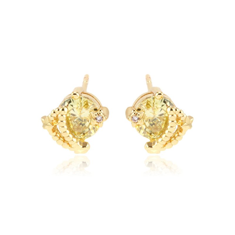 Creative XINGX Earrings Ins 18K Gold Zircon Cute Style Earrings-Jewearrings