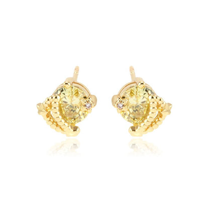 Creative XINGX Earrings Ins 18K Gold Zircon Cute Style Earrings-Jewearrings