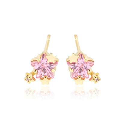 Creative XINGX Earrings Ins 18K Gold Zircon Cute Style Earrings-Jewearrings