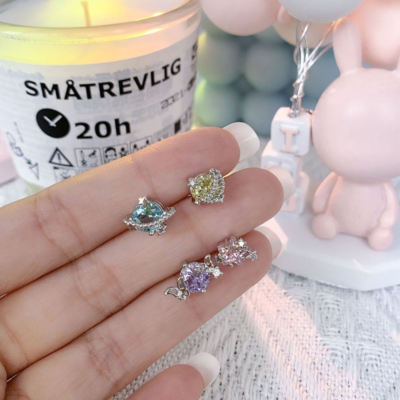 Creative XINGX Earrings Ins 18K Gold Zircon Cute Style Earrings-Jewearrings