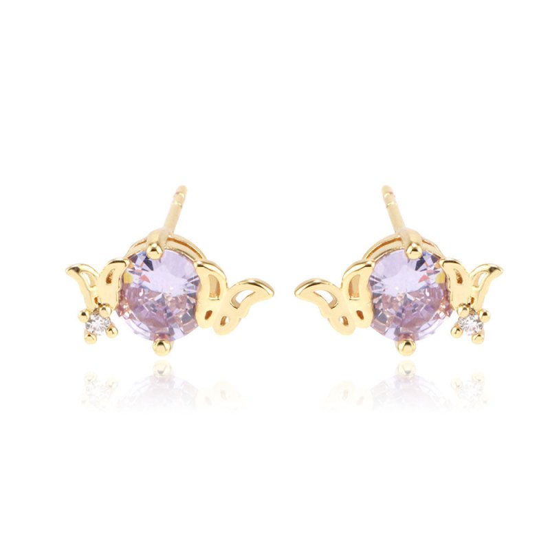 Creative XINGX Earrings Ins 18K Gold Zircon Cute Style Earrings-Jewearrings