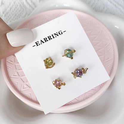 Creative XINGX Earrings Ins 18K Gold Zircon Cute Style Earrings-Jewearrings