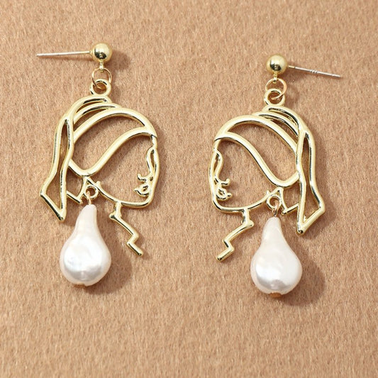 Cross Border Alloy Pearl Earrings For Girls Jewelry-Jewearrings