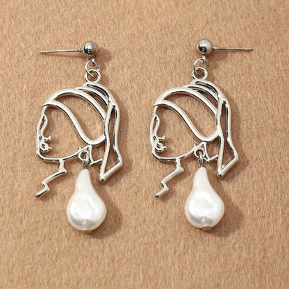 Cross Border Alloy Pearl Earrings For Girls Jewelry-Jewearrings