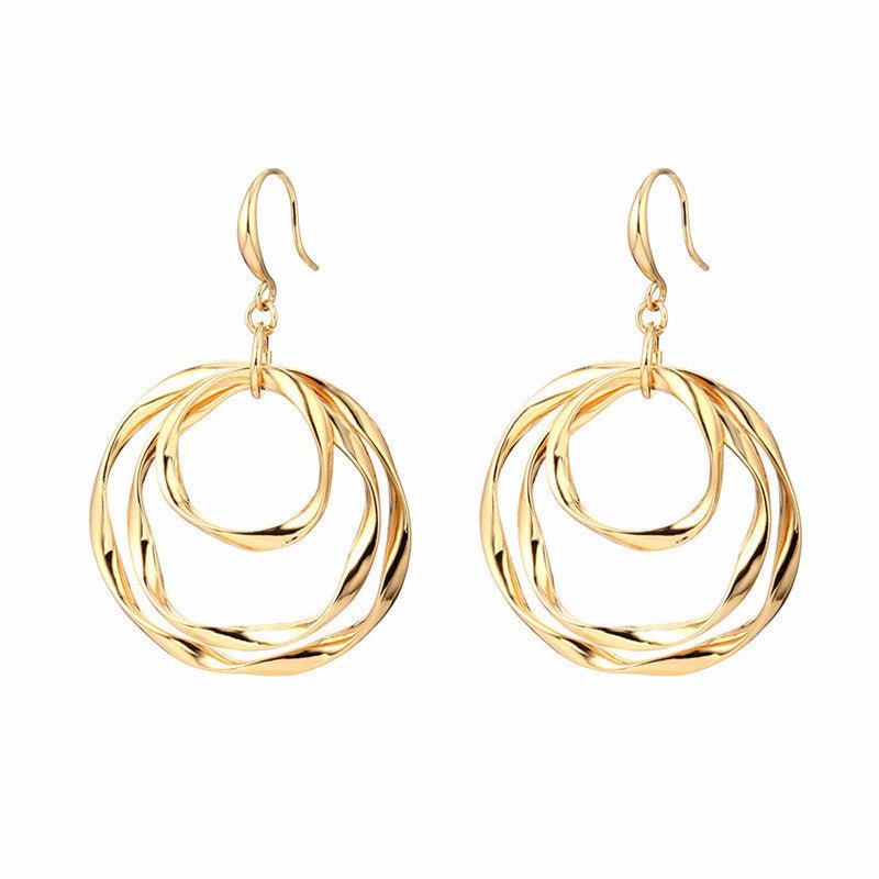 Cross Border E-Commerce Jewelry Earrings, Fishhook Earrings, European And American Cross-Border Amazon Popular Creative Gold Earrings In Stock-Jewearrings