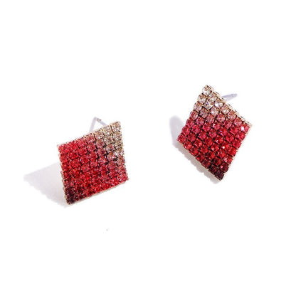 Cross-border Jewelry Fashionable Gradient Diamond Color Haoshi Stud Earrings Women-Jewearrings