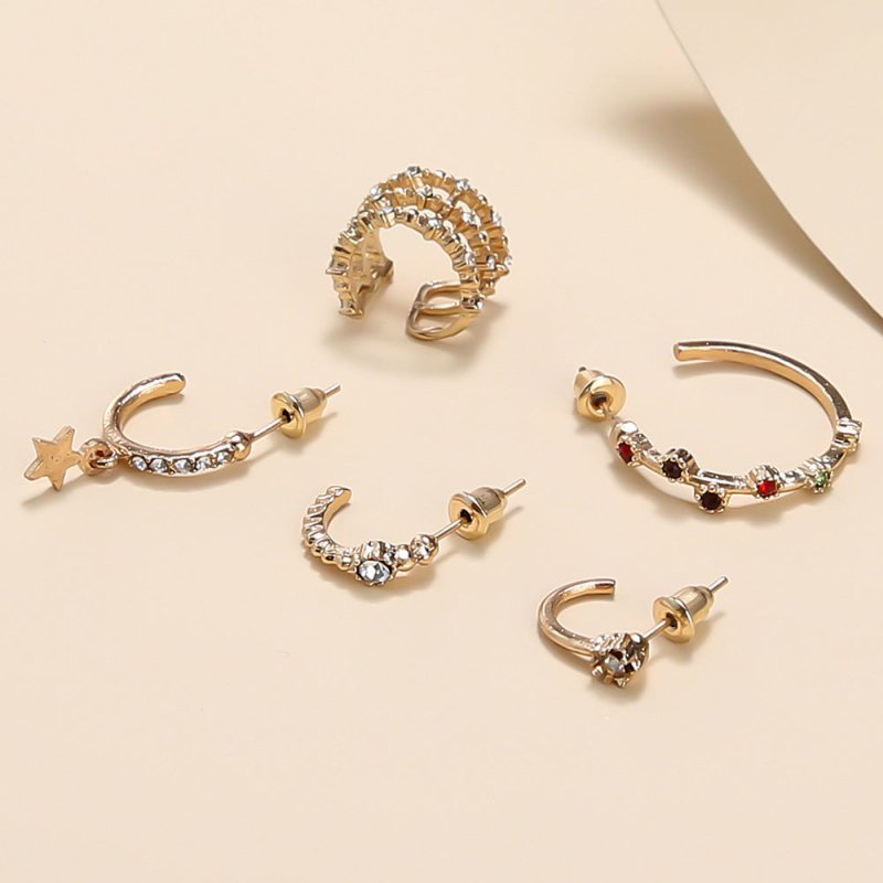 Cross-border New Earrings Ins Wind Flashing Diamond Dazzling Color-Jewearrings