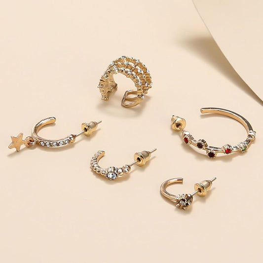 Cross-border New Earrings Ins Wind Flashing Diamond Dazzling Color-Jewearrings