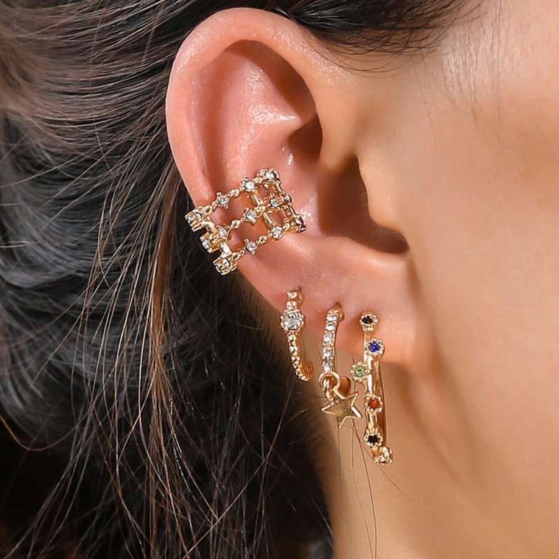 Cross-border New Earrings Ins Wind Flashing Diamond Dazzling Color-Jewearrings