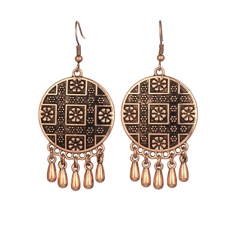 Cross-border Rose Gold Clan Style Alloy Earrings-Jewearrings