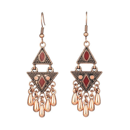 Cross-border Rose Gold Clan Style Alloy Earrings-Jewearrings