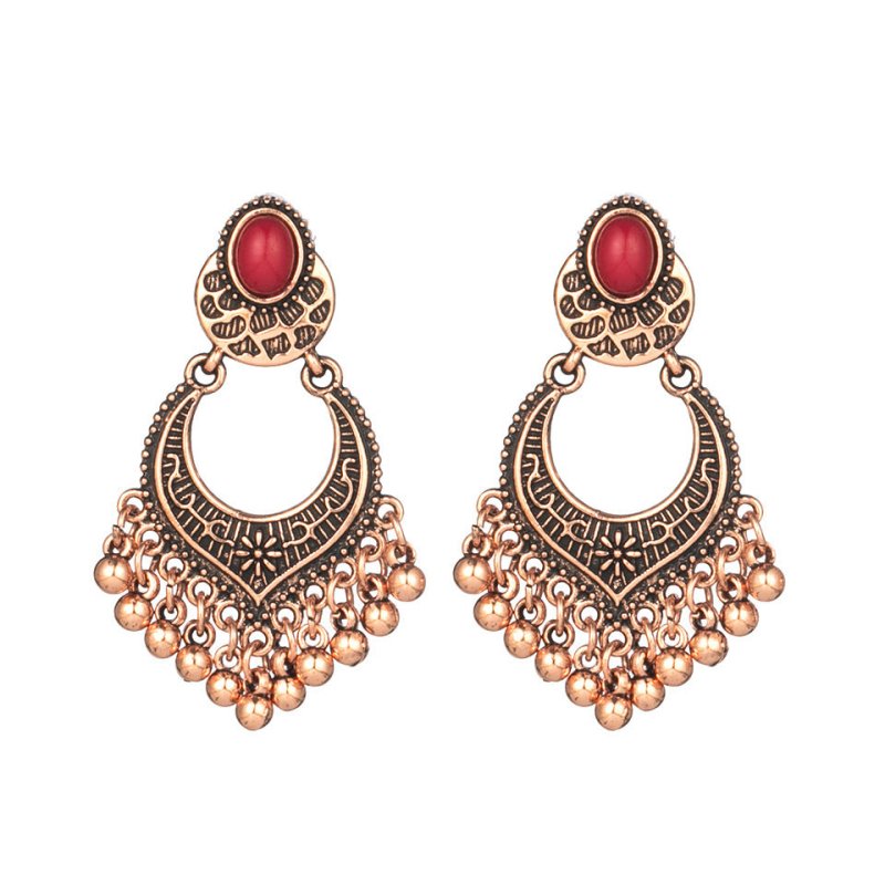 Cross-border Rose Gold Clan Style Alloy Earrings-Jewearrings