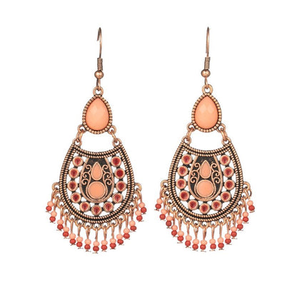 Cross-border Rose Gold Clan Style Alloy Earrings-Jewearrings