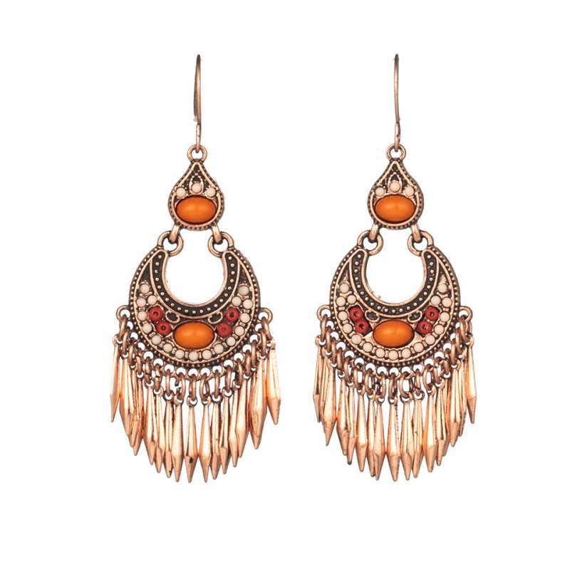 Cross-border Rose Gold Clan Style Alloy Earrings-Jewearrings