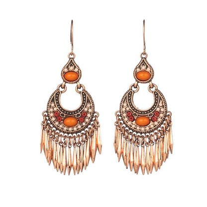 Cross-border Rose Gold Clan Style Alloy Earrings-Jewearrings