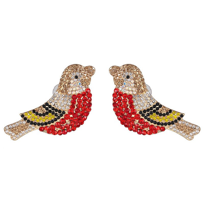 Crystal Diamond Birdie Women's Stud Earrings-Jewearrings