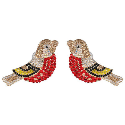 Crystal Diamond Birdie Women's Stud Earrings-Jewearrings