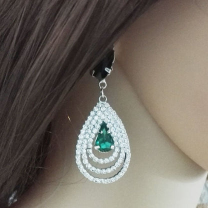 Crystal drop earrings-Jewearrings