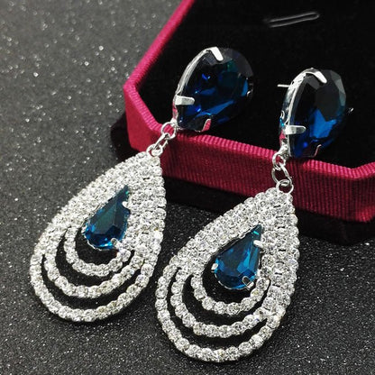 Crystal drop earrings-Jewearrings