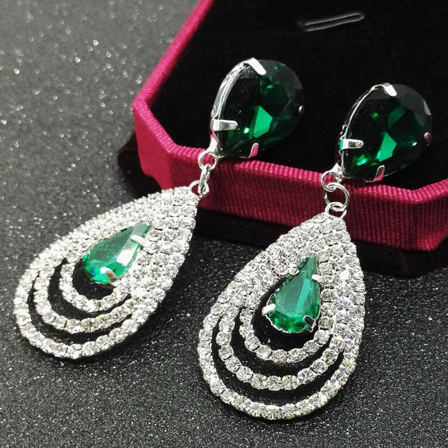 Crystal drop earrings-Jewearrings