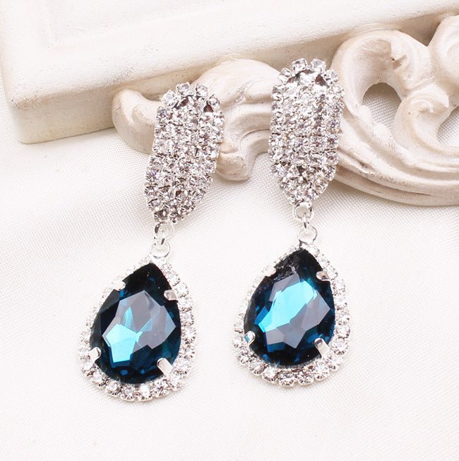 Crystal drop earrings-Jewearrings