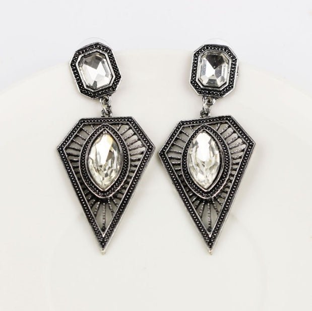 Crystal drop earrings-Jewearrings